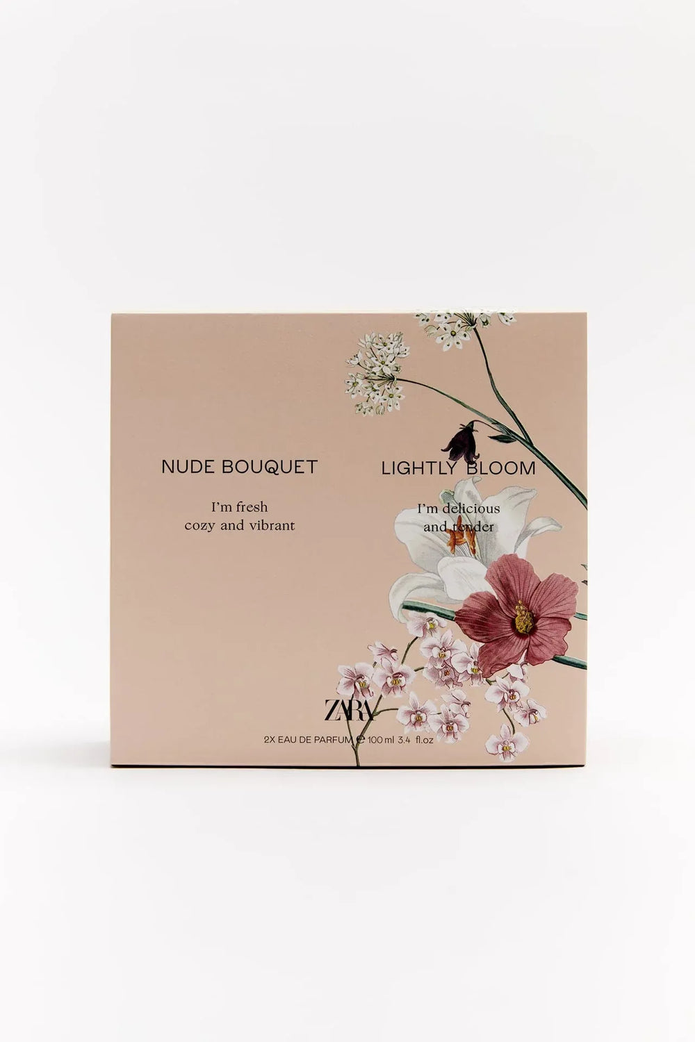 ZARA NUDE BOUQUET + LIGHTLY BLOOM EDP 100ML (3.4 FL. OZ). - The Beauty League Pakistan