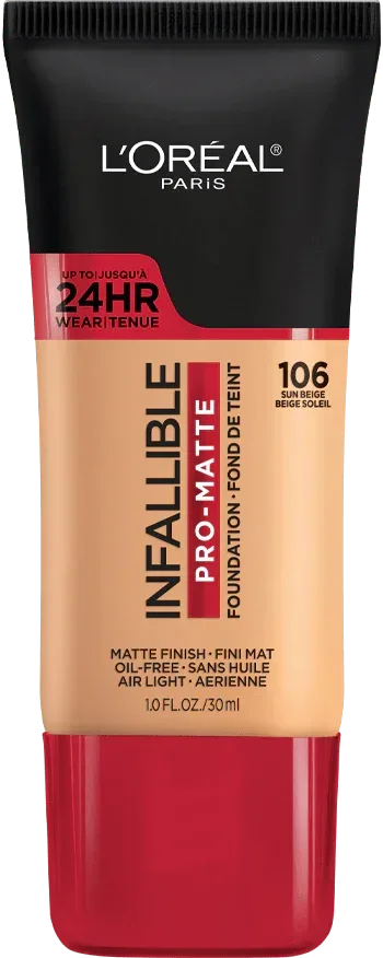 L'Oreal Paris- INFALLIBLE Pro-Matte Foundation- 106 Sun Beige (USA) - The Beauty League Pakistan