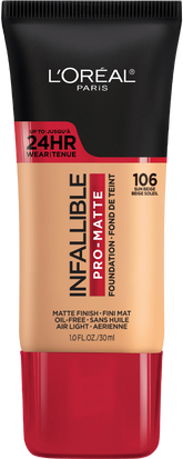 L'Oreal Paris- INFALLIBLE Pro-Matte Foundation- 106 Sun Beige (USA)
