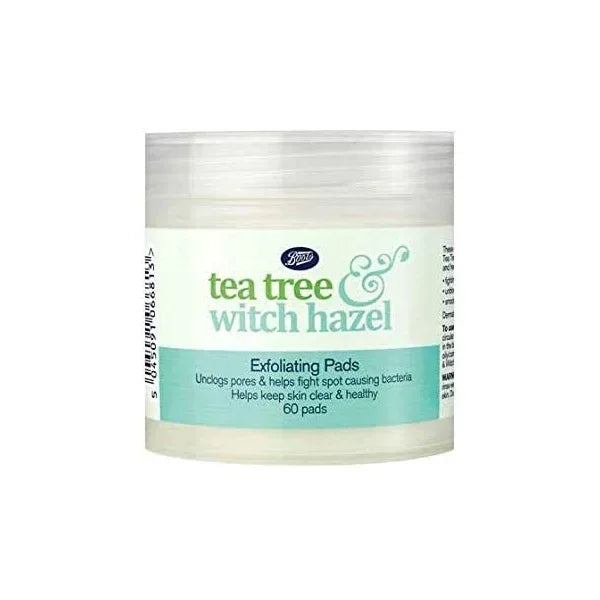Boots Tea Tree & Witch Hazel Exfoliating Pads (60 Pads) - The Beauty League Pakistan