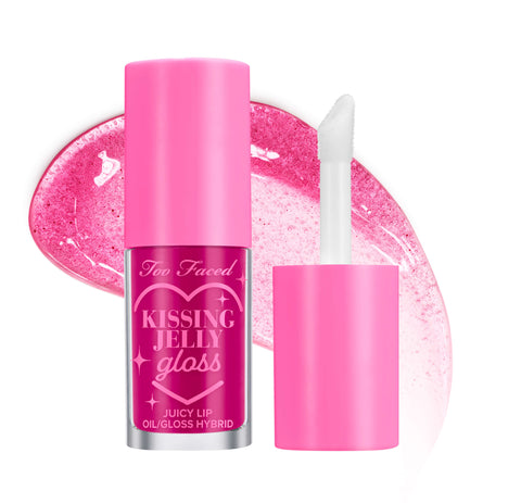 Too Faced Kissing Jelly Hydrating Lip Oil Gloss- Raspberry