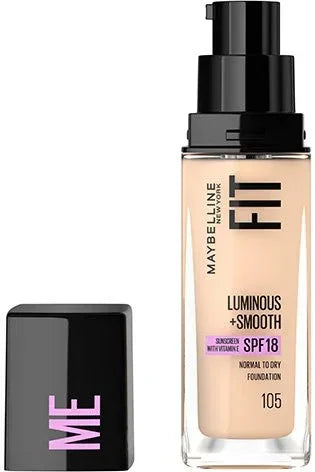 Maybelline- Fit Me Luminous + Smooth Liquid Foundation 105 Natural Ivory - 30ml (France) - The Beauty League Pakistan