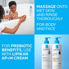 La Roche Posay- Lipikar Wash AP+ Moisturizing Body & Face Wash 400ml (EXP2025) - The Beauty League Pakistan