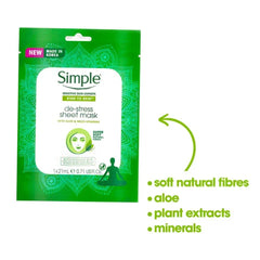 Simple- De-Stress Sheet Mask - The Beauty League Pakistan