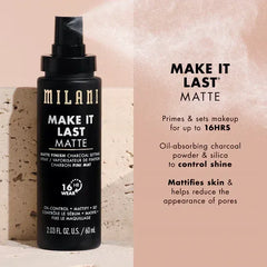Milani- MAKE IT LAST MATTE - MATTE FINISH CHARCOAL SETTING SPRAY 60ml - The Beauty League Pakistan