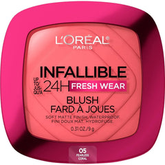 Loreal Infallible Up to 24H Fresh Wear Soft Matte Blush- 05 Fearless Coral - The Beauty League Pakistan