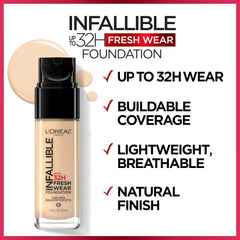 L'oreal Paris-Infallible 32 HOUR FRESH WEAR FOUNDATION-455 Natural Buff (USA)