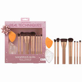 Real Techniques Wrapped In Glow Brush + Sponge 9 Piece Holiday Gift Set