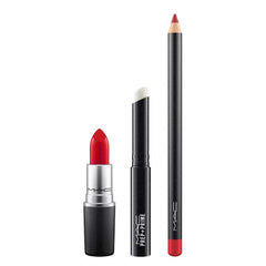 MAC Brave Red Kit - Lipstick (Brave Red) + Lip Pencil (Cherry) + Primer Kit - Colourless - The Beauty League Pakistan