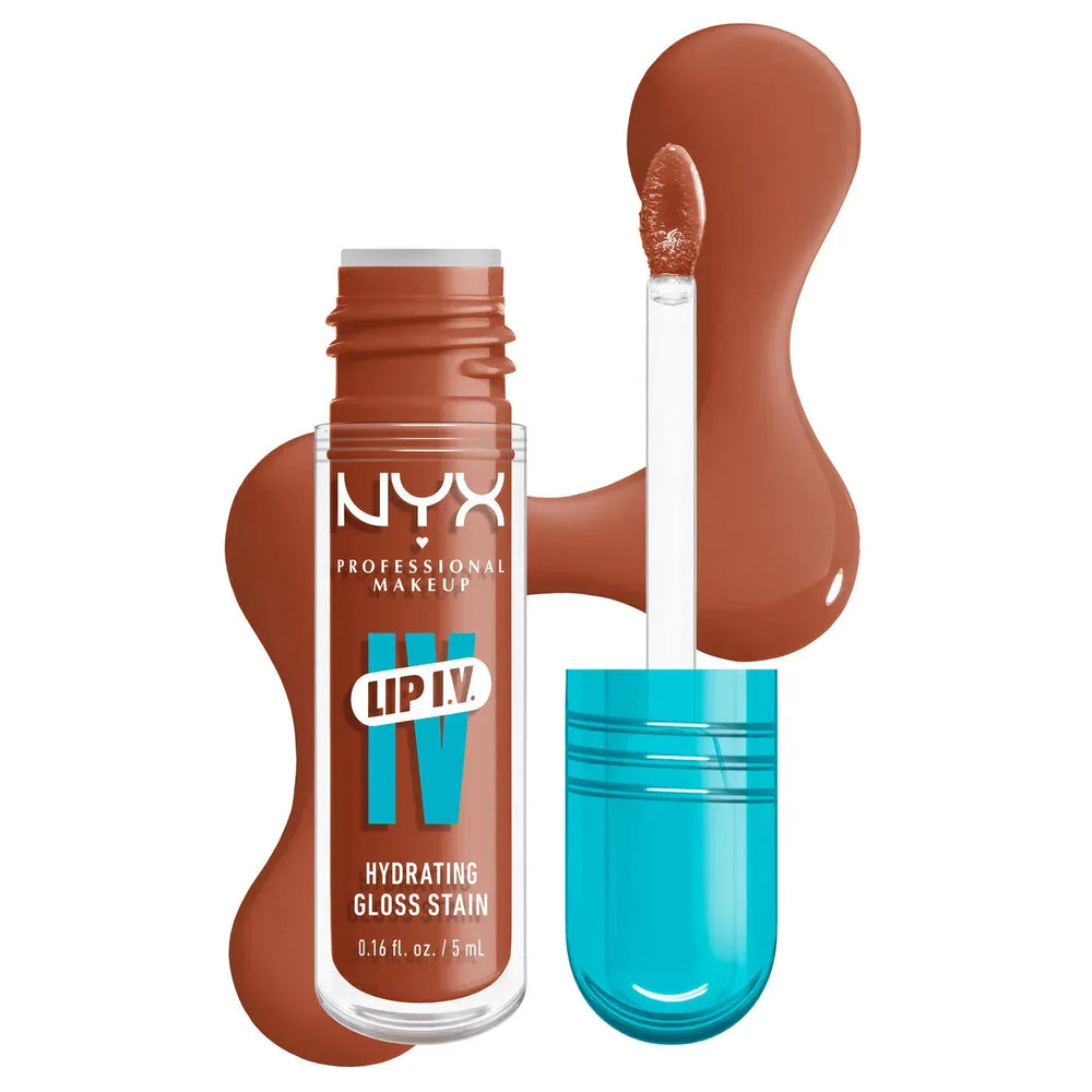 NYX- Lip I.V. Hydrating Lip Gloss Stain- 01 Caramel Drip - The Beauty League Pakistan