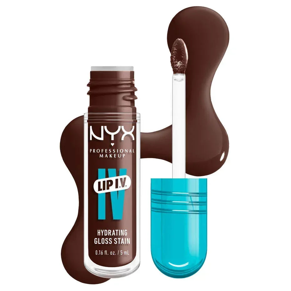 NYX- Lip I.V. Hydrating Lip Gloss Stain- 06 Expresso Soak - The Beauty League Pakistan