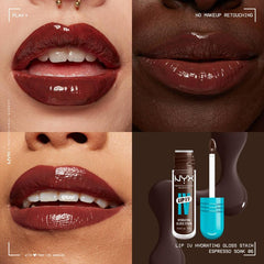 NYX- Lip I.V. Hydrating Lip Gloss Stain- 06 Expresso Soak - The Beauty League Pakistan