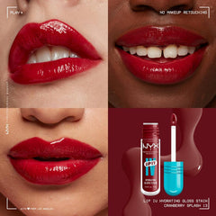 NYX- Lip I.V. Hydrating Lip Gloss Stain- 13 Cranberry Splash - The Beauty League Pakistan