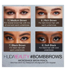 Huda Beauty #BOMBBROWS Microshade Brow Pencil- 5 Medium Brown - The Beauty League Pakistan