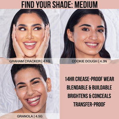 HUDA BEAUTY #FauxFilter Luminous Matte Buildable Coverage Crease Proof Concealer- 4.5G Granola