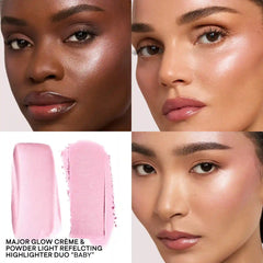 PATRICK TA Major Glow Creme & Powder Light Reflecting Translucent Highlighter Duo- Baby
