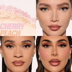 HUDA BEAUTY Easy Bake Loose Powder Brightening + Correcting Duo- Cherry/Peach- cherry blossom cake (sheer soft pink) & peach pie (light peach)