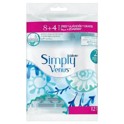 Gillette Simply Venus 2 Disposable Razor 12 count - The Beauty League Pakistan
