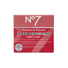 No7 Laboratories Restore & Renew Multi Action Face & Neck Night Cream - The Beauty League Pakistan