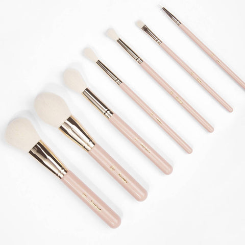 Bh Cosmetics- Travel Series - 7 Piece Face & Eye Brush Set with Bag