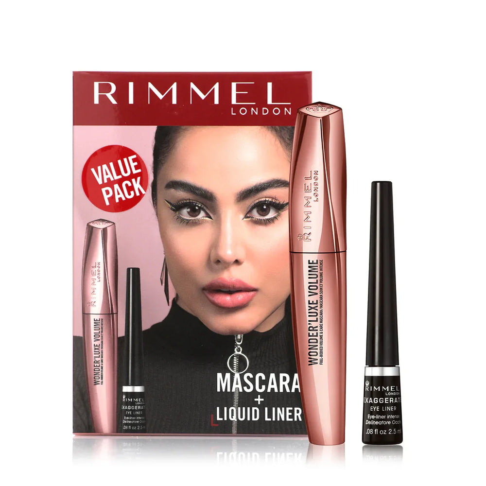 Rimmel London Mascara with FREE Liquid Eyeliner Set - The Beauty League Pakistan