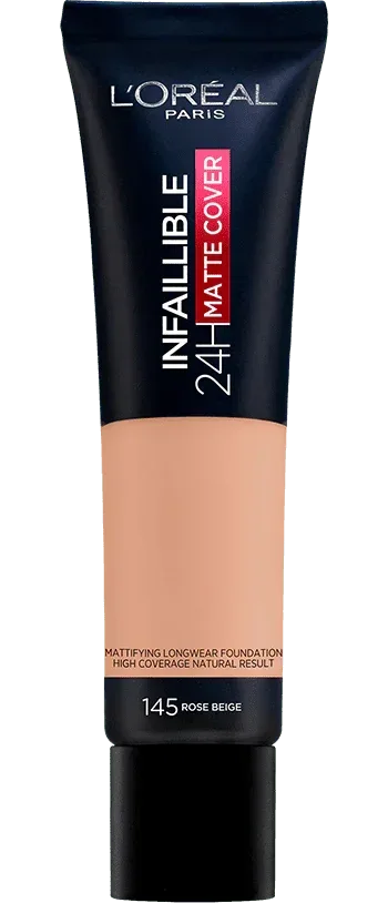 L'OREAL PARIS-24h Matte Cover Foundation 145 Rose Beige - The Beauty League Pakistan