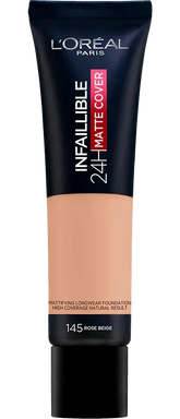 L'OREAL PARIS-24h Matte Cover Foundation 145 Rose Beige - The Beauty League Pakistan