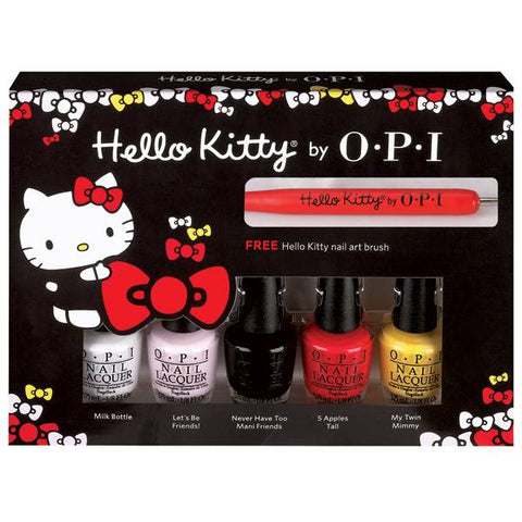 O.P.I Hello Kitty 5-Pack Mini Nail Polish With Nail Brush