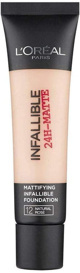 L'Oreal Paris Infallible 24 Hour-Matte Foundation, 12 Natural Rose - The Beauty League Pakistan