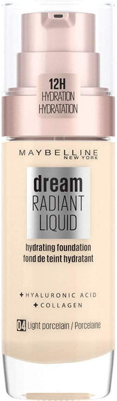 Maybelline- Dream Radiant Liquid Hydrating Foundation 04 Light Porcelain - The Beauty League Pakistan