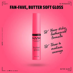 NYX- Butter Gloss, Non-Sticky Lip Gloss - Peaches & Cream (Pink Coral) - The Beauty League Pakistan