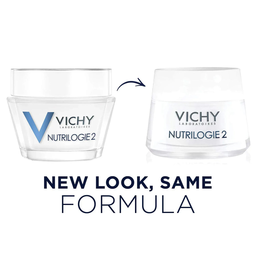 Vichy- Nutrilogie 2 Intense Moisturizer for Very Dry Skin, 24-Hour Hydration Daily Face Cream to Strengthen and Soothe Skin, Non-Greasy Finish - The Beauty League Pakistan