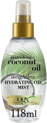 OGX- Hair Oil, Nourishing+ Coconut Oil, Weightless Hydrating Oil Mist, Spray, 118 ml - The Beauty League Pakistan