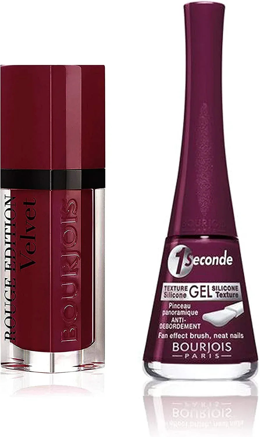 BOURJOIS-Rouge Edition Velvet Lipstick (08) & 1Second Nail Polish (12) - The Beauty League Pakistan