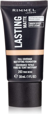 Rimmel London- Lasting Finish Matte Foundation, 203 True Beige, 30ml