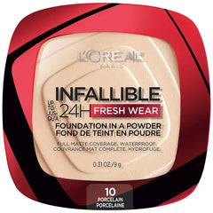L'Oreal Paris- Infallible Fresh Wear Foundation In A Powder 24H Wear 10 Porcelain - The Beauty League Pakistan