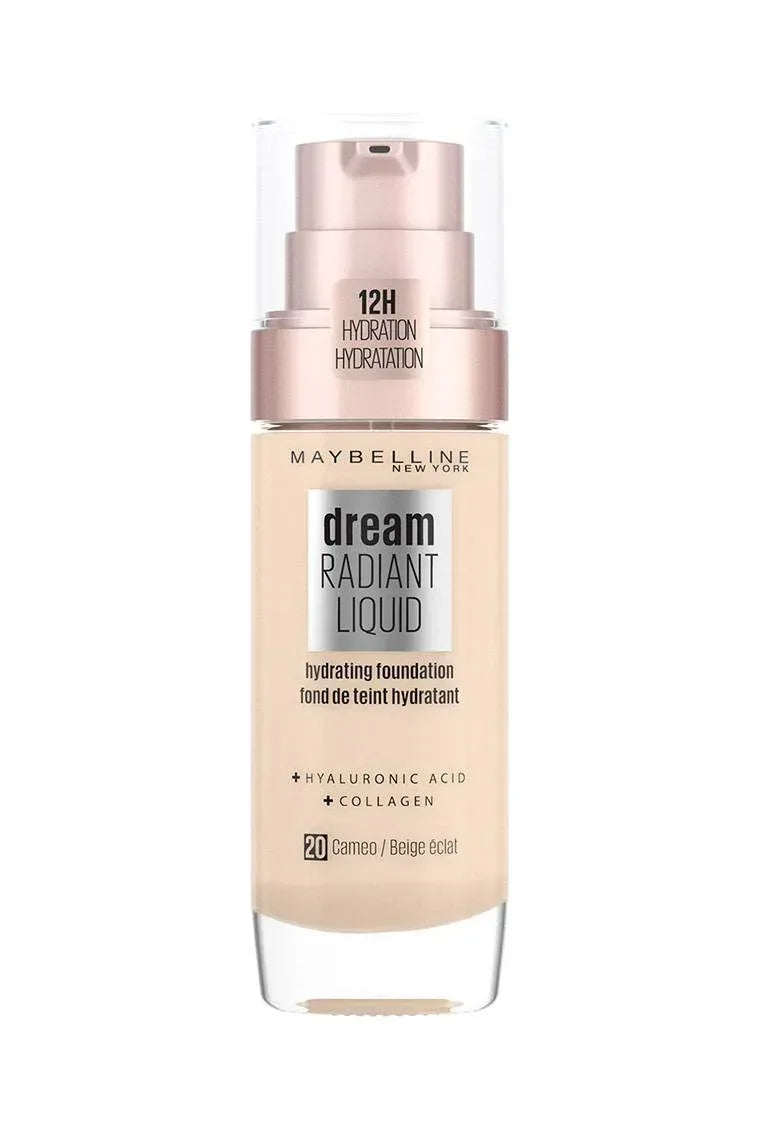 Maybelline- Dream Radiant Liquid Hydrating Foundation 20 Cameo - The Beauty League Pakistan