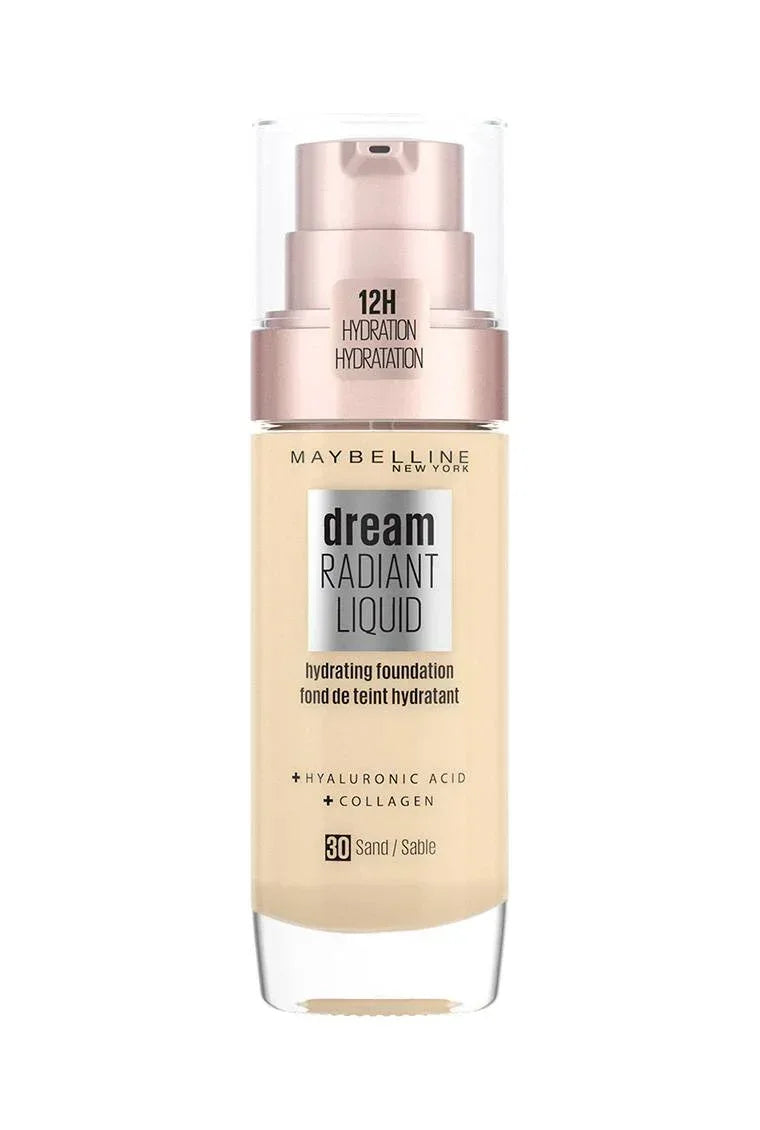 Maybelline- Dream Radiant Liquid Hydrating Foundation 30 Sand - The Beauty League Pakistan