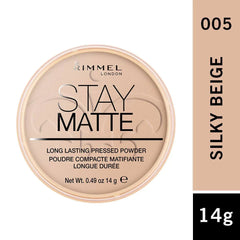 Rimmel London-Stay Matte Pressed Powder - 005 Silky Beige - The Beauty League Pakistan