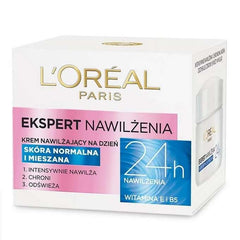 LOREAL MOISTURIZING EXPERT 24H MOISTURIZING DAY CREAM - NORMAL AND COMBINED SKIN 50ML - The Beauty League Pakistan