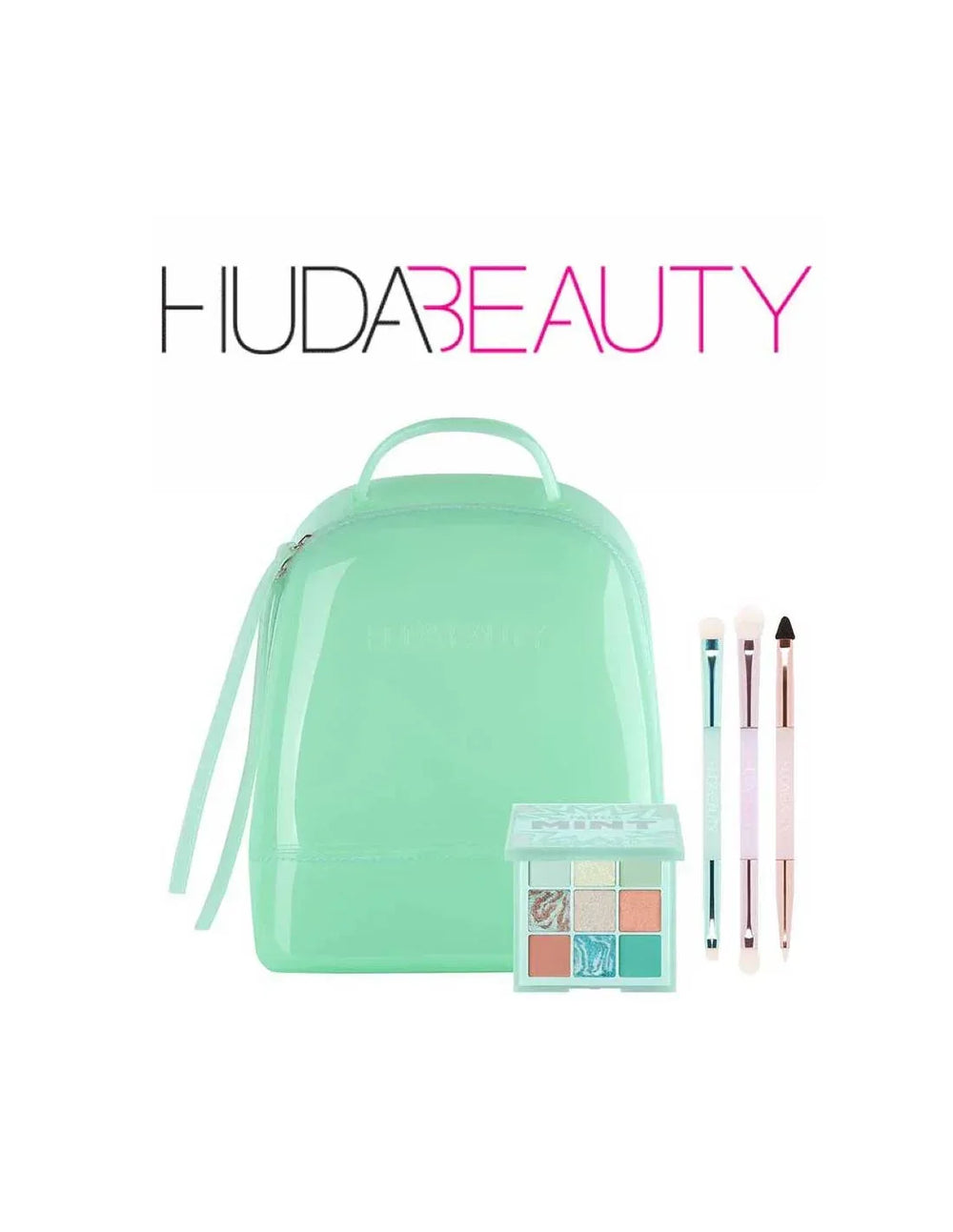 Huda Beauty- Pastel Obsessions Bag & Brush Set-Mint - The Beauty League Pakistan