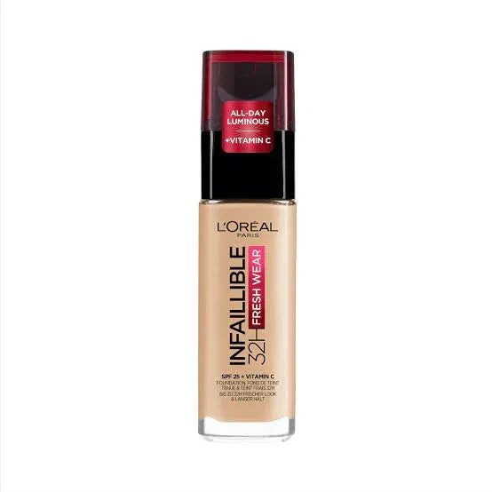 L'Oreal Paris Infallible- 32H Fresh Wear Foundation 120 Golden Vanilla - The Beauty League Pakistan