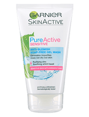 Garnier Pure Active Anti Blemish Soap Free Gel Wash Sensitive Skin 150ml