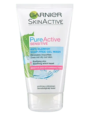 Garnier Pure Active Anti Blemish Soap Free Gel Wash Sensitive Skin 150ml - The Beauty League Pakistan