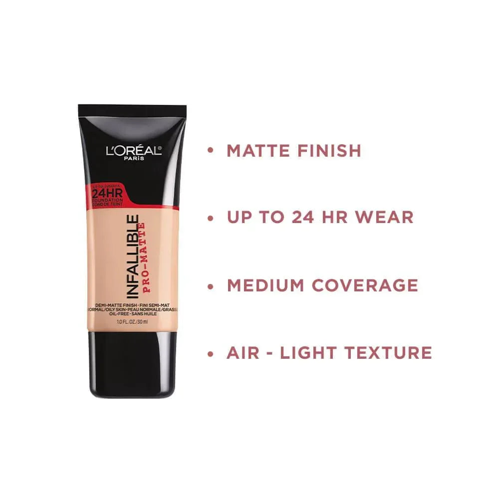 L'Oreal Paris- INFALLIBLE Pro-Matte Foundation- 106 Sun Beige (USA) - The Beauty League Pakistan
