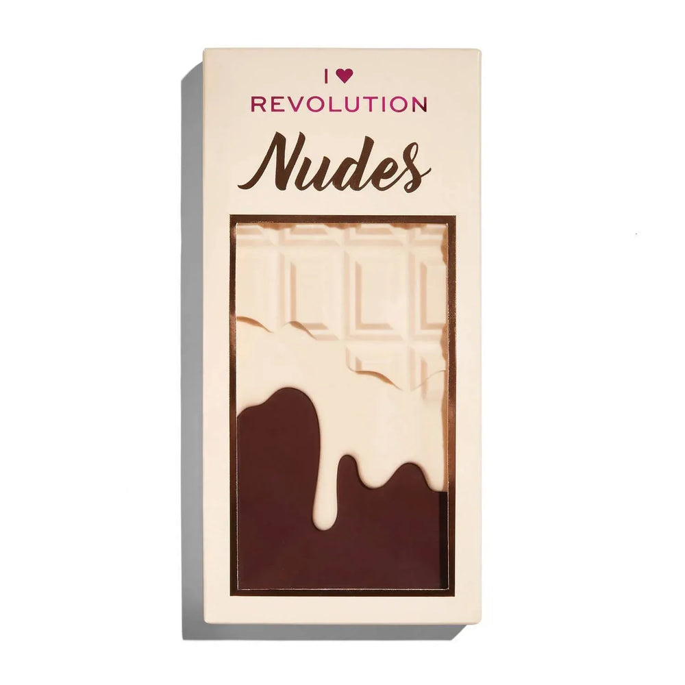 Revolution- I Heart Revolution Nudes Chocolate Eye Shadow Palette - The Beauty League Pakistan