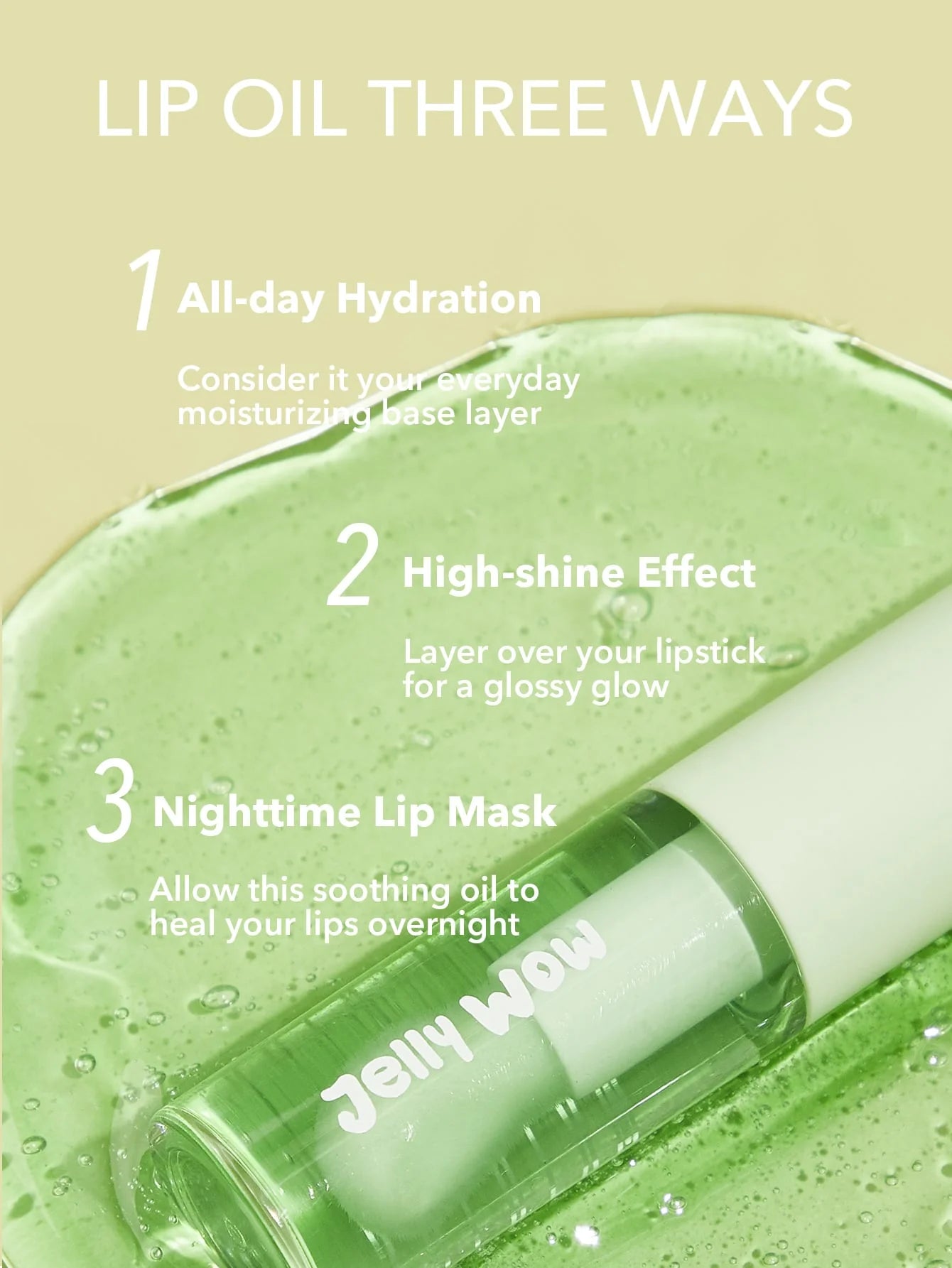 Sheglam- JELLY WOW HYDRATING LIP OIL-GREEN APPLE ENVY