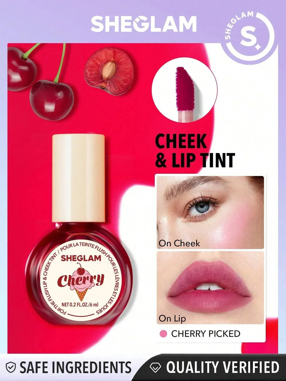 Sheglam- For The Flush Lip & Cheek Tint- Cherry Picked - The Beauty League Pakistan