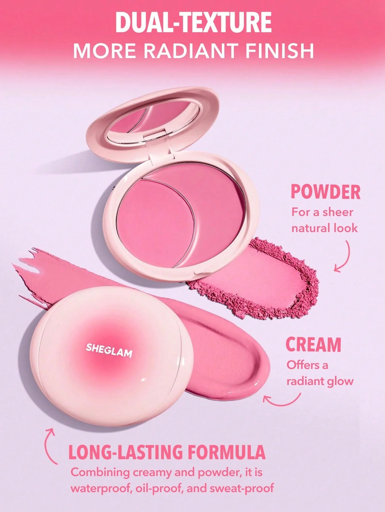 Sheglam- CHEEK 2 CHEEK BLUSH DUO-PINK SPRINKLES- Cute-Sicle