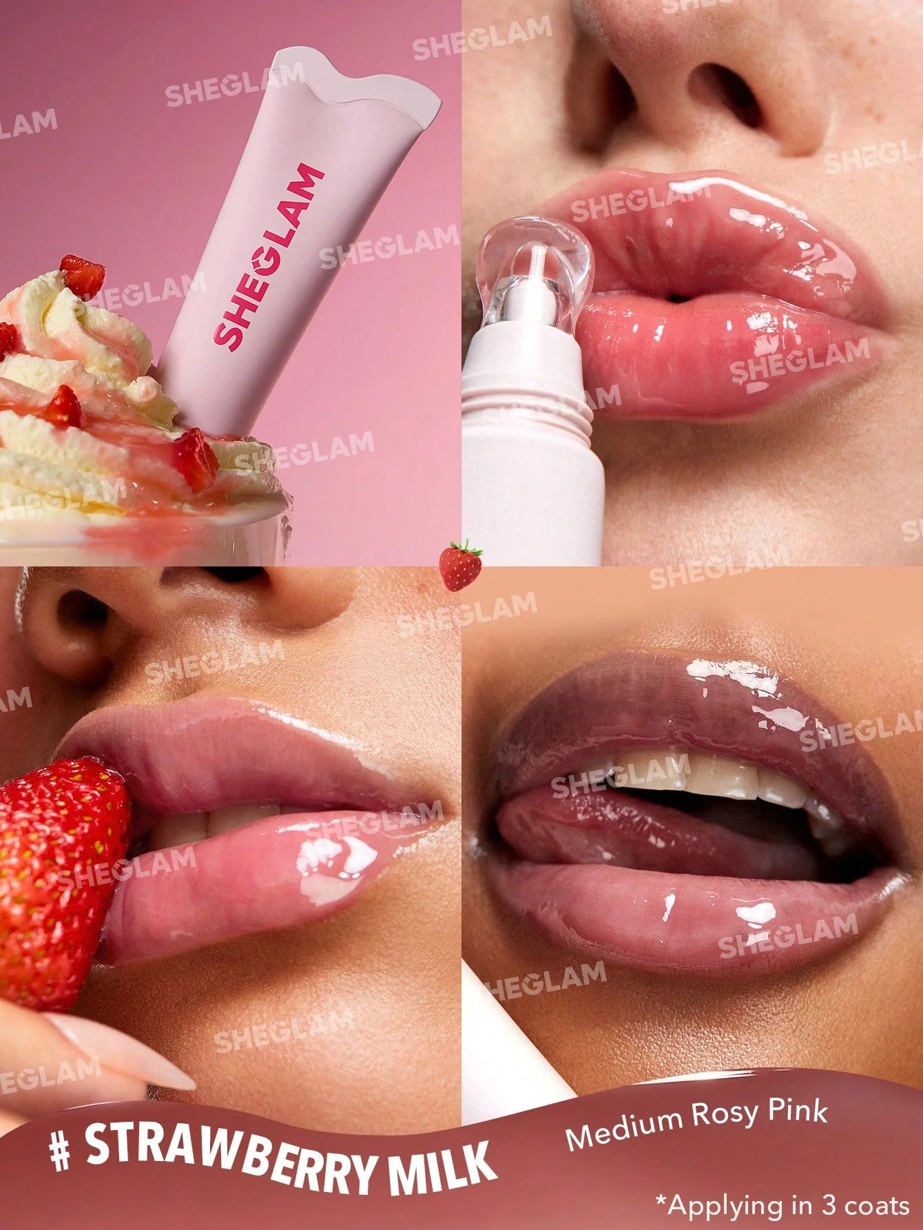 Sheglam Crystal Glaze Moisturizing Lip Care - Strawberry Milk